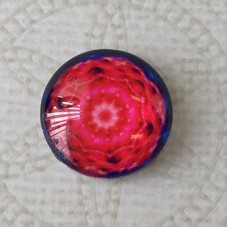 16mm Art Glass Backed Cabochons - Brights Design 35 - Per Pair
