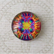16mm Art Glass Backed Cabochons - Brights Design 38