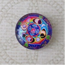 16mm Art Glass Backed Cabochons - Brights Design 41