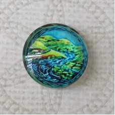 16mm Art Glass Backed Cabochons - Brights Design 5