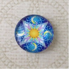 16mm Art Glass Backed Cabochons - Brights Design 8