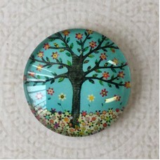 25mm Art Glass Backed Cabochons - Flora 23 - Pack of 5
