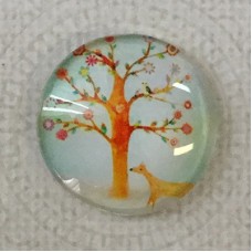 25mm Art Glass Backed Cabochons - Flora 26 - Pack of 5