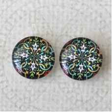 12mm Art Glass Backed Cabochons -  Celtic 7