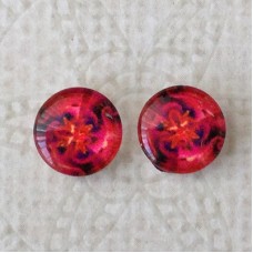 8mm Art Glass Backed Cabochons - Brights 22 - Per Pair