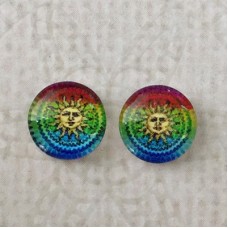 8mm Art Glass Backed Cabochons - Brights 27 - Per Pair