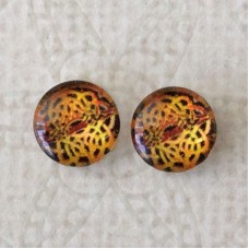 8mm Art Glass Backed Cabochons - Brights 40 - Per Pair