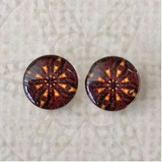 8mm Art Glass Backed Cabochons - Brights 44 - Per Pair