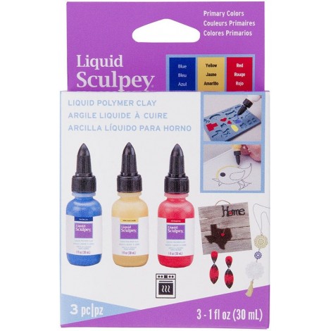 Sculpey Liquid Bakable Clay - Primary Multi-Pack - Red, Yellow, Blue - 3 x 1oz Sculpey Liquid Bakable Clay - Primary Multi-Pack - Red, Yellow, Blue - 3 x 1oz