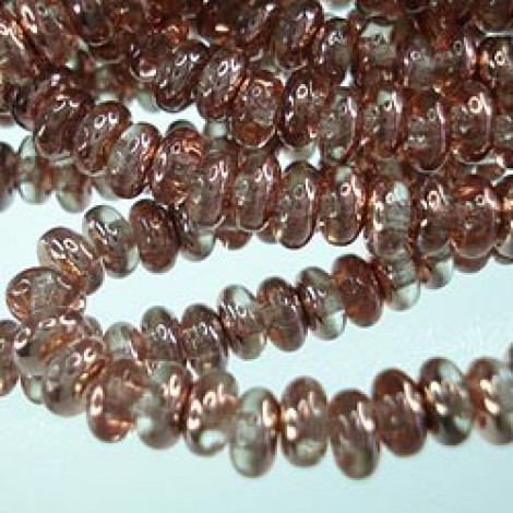 4mm Czech Pressed Glass Rondelles - Apollo Gold - Pack of 33 4mm Czech Pressed Glass Rondelles - Apollo Gold - Pack of 33