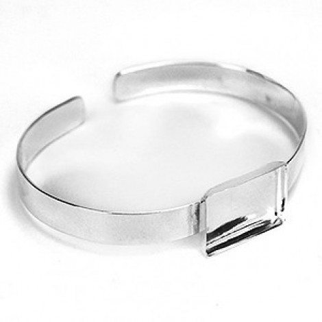 ImpressArt Silver Bracelet w/Rectangle Bezel