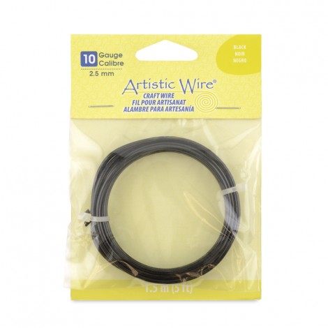 Black Artistic Wire - 10ga - 5ft Coil (1.5m)