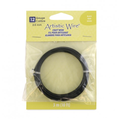 Black Artistic Wire - 12ga - 10ft Coil (3m)