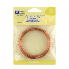 Natural Copper Artistic Wire - 12ga (2mm) 10ft (3m) Coil