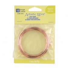 Bare Copper Artistic Craft Wire - 12ga (2mm) - 10ft (3m) Coil