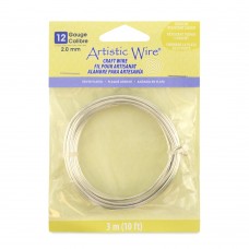 Tarnish Resistant Silver Artistic Wire - 12ga (2mm) - 10ft (3m) Coil