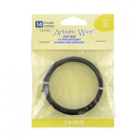 Black Artistic Wire - 14ga - 10ft Coil (3m)