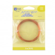 Natural Copper Artistic Wire - 14ga (1.6mm) 10ft (3m) Coil