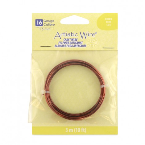 Brown Artistic Craft Wire - 10ga (2.5mm) - 5ft (1.5m) Coil
