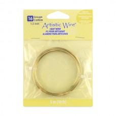 16ga Tarnish Resistant Brass Artistic Craft Wire - 10ft Coil (3m)