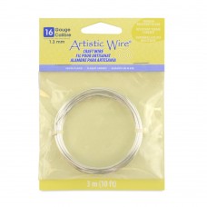 Tarnish Resistant Silver Artistic Wire - 16ga (1.3mm) - 10ft (3m) Coil