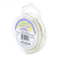 20ga Twisted Artistic Craft  Wire - Tarnish Resistant Silver (3.65m)