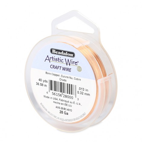 28ga Artistic Craft Wire - Bare Copper - 40yd (36.5m)