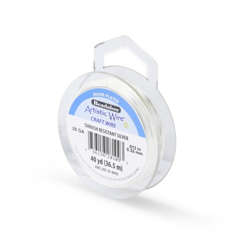 28ga Artistic Craft Wire - Tarnish Resistant Silver - 40yd (36.5m)