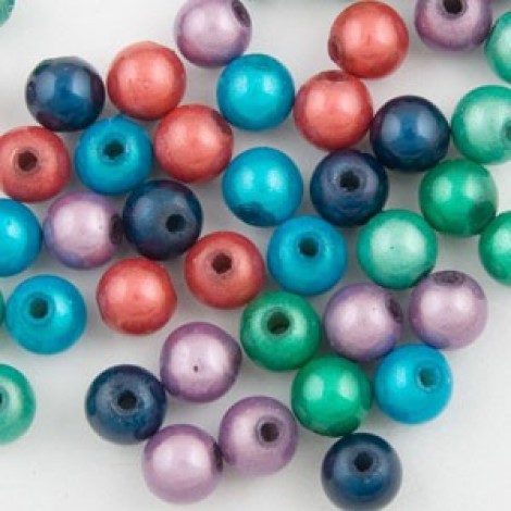 6mm Round Miracle Beads - Jewel Mix - Pack of 100
