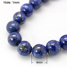 4mm Lapis Lazuli Round Gemstone Beads - 7.6in strand