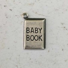 16mm Baby Book Sterling Silver Plated Charms - Pack of 5
