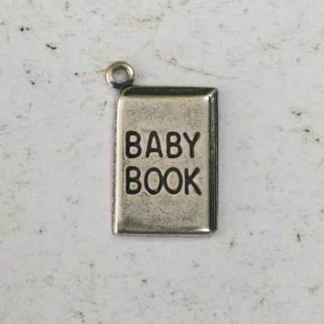 16mm Baby Book Sterling Silver Plated Charms - ea