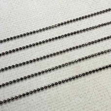 1.5mm Gunmetal Plated Faceted Ball Chain - Per Metre