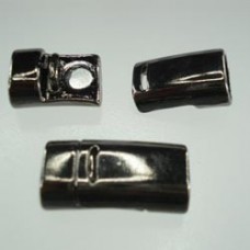 13x25mm (11x7mm ID) Black Plated Magnetic Clasp for Licorice Leather