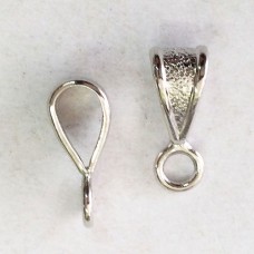 9x5mm Necklace Loop Bails - Silver Plated - Pack of 10