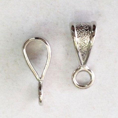 9x5mm Necklace Loop Bails - Silver Plated - Pack of 10