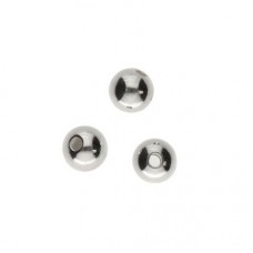 3mm Beadsmith Silver Plated Smooth Round Beads - 1 gross (144)