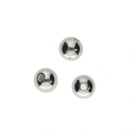 3mm Beadsmith Silver Plated Smooth Round Beads - 1 gross (144)