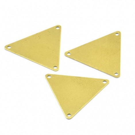 22x25mm 24ga Raw Brass 3-Hole Triangle Blanks