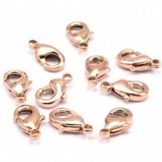 10x5mm Rose Gold Plated High Quality Brass Lobster Claw Clasps