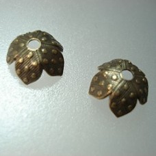 8mm Vintage Look Brass Flower Beadcaps - Pack of 2