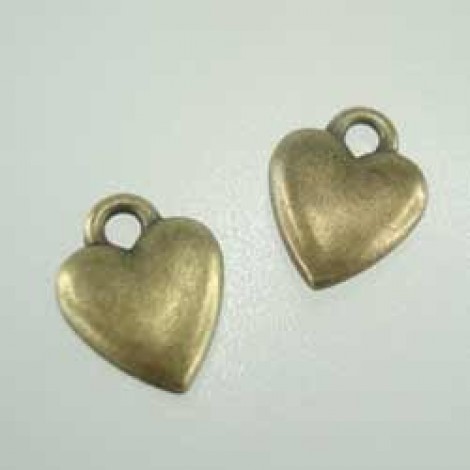 11x14mm Nickel Free Tibetan Bronze Heart Drops