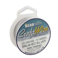 26ga Beadsmith Pro-Quality Craft Wire- Brushed Silver