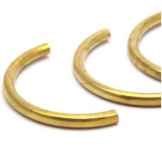 3.5x41mm Raw Brass Semi-Circle Tube Beads