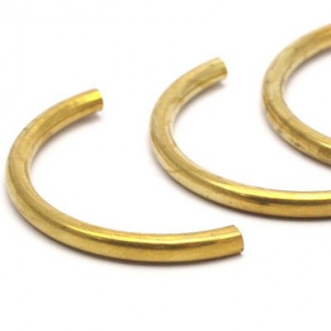 3.5x41mm Raw Brass Semi-Circle Tube Beads