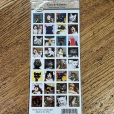 7/8" (23mm) Cats & Kittens Designer Collage Paper - 32 images