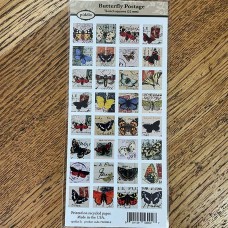 7/8" (23mm) Butterfly Postage Designer Collage Paper -32 images