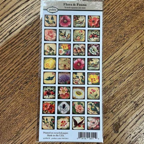 7/8" (23mm) Flora & Fauna Designer Collage Paper - 32 images 7/8" (23mm) Flora & Fauna Designer Collage Paper - 32 images