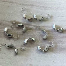 5mm Hot Tips Antique Silver Faceted Square Bead Tips - Pack of 100