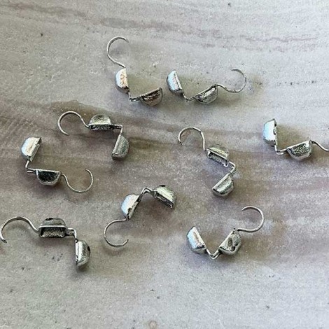 5mm Hot Tips Antique Silver Faceted Square Bead Tips - Pack of 100 5mm Hot Tips Antique Silver Faceted Square Bead Tips - Pack of 100